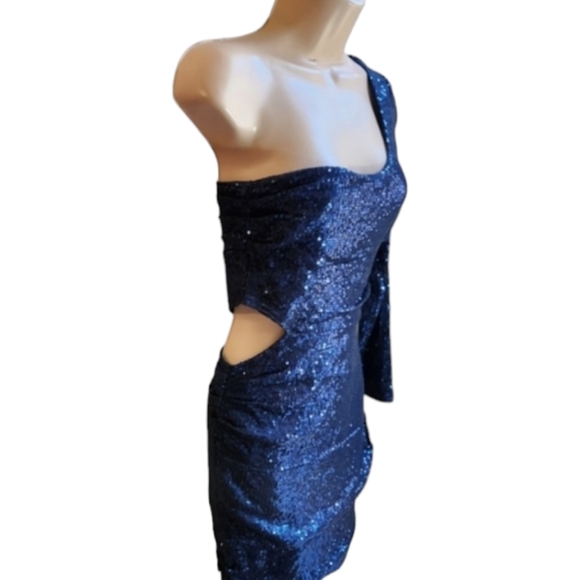 REVOLVE × BEC & BRIDGE Sequined One Shoulder Mini Cocktail Dress - Size 8 - Picture 4 of 10